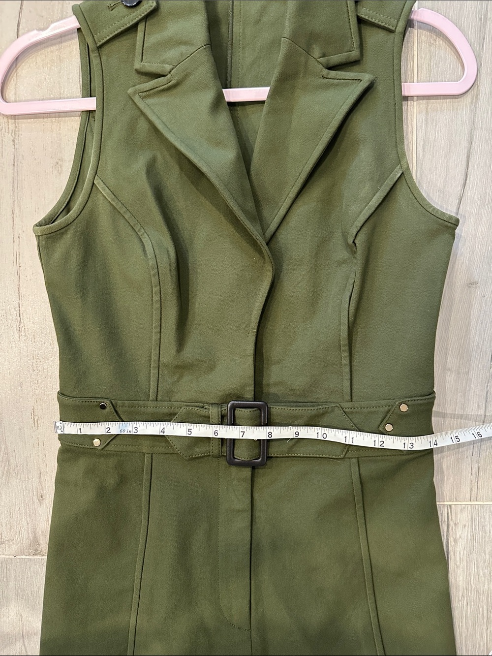 Derek Lam Army Green Belted Trench Dress Size 4 - Picture 11 of 11
